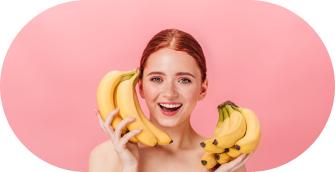 a woman with bananas